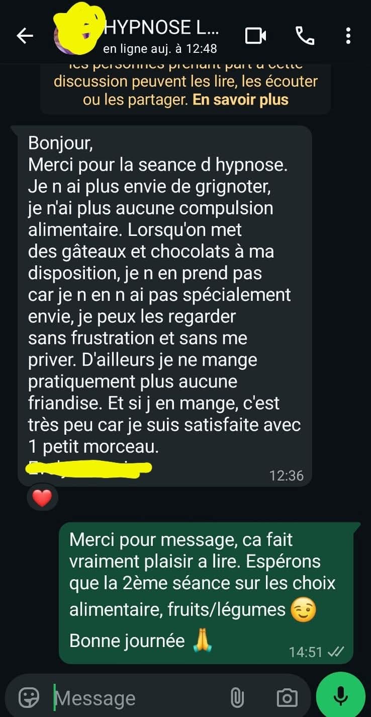 Témoignage client grignotage 